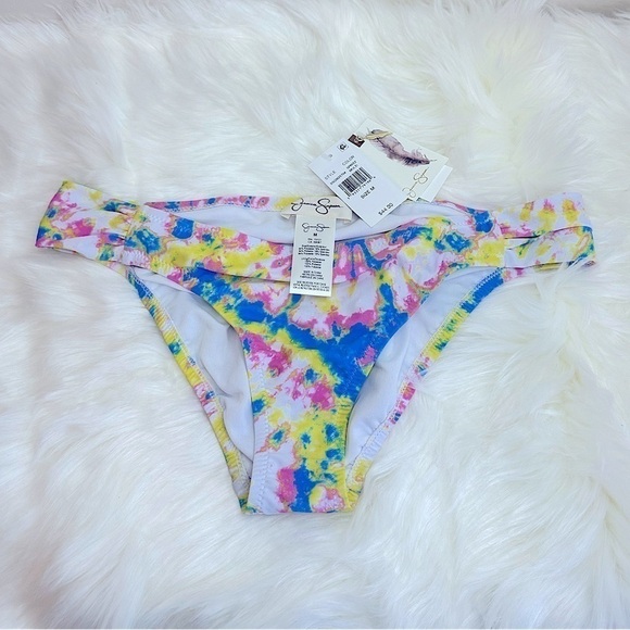 NWT Jessica Simpson Bikini Bottoms with Shirred Sides Tie Dye Print Size Medium - Picture 9 of 12